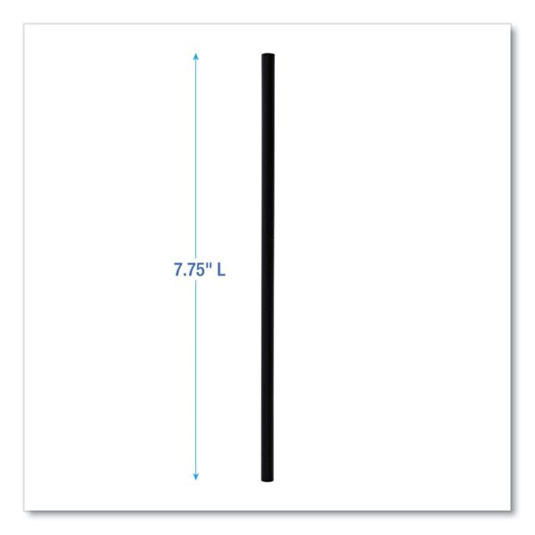 Wrapped Jumbo Straws, 7.75", Polypropylene, Black, 250/pack, 50 Packs/carton - Image 8