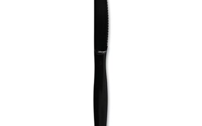 Heavyweight Polystyrene Cutlery, Knife, Black, 1000/carton