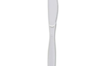 Heavyweight Polypropylene Cutlery, Knife, White, 1000/carton
