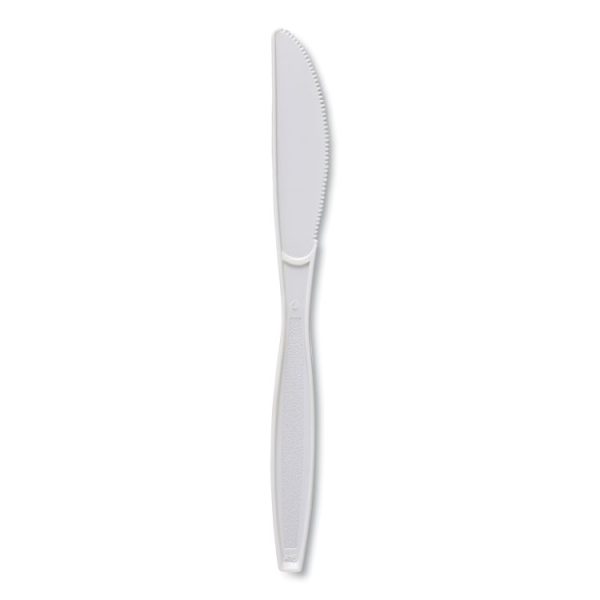 Heavyweight Polypropylene Cutlery, Knife, White, 1000/carton