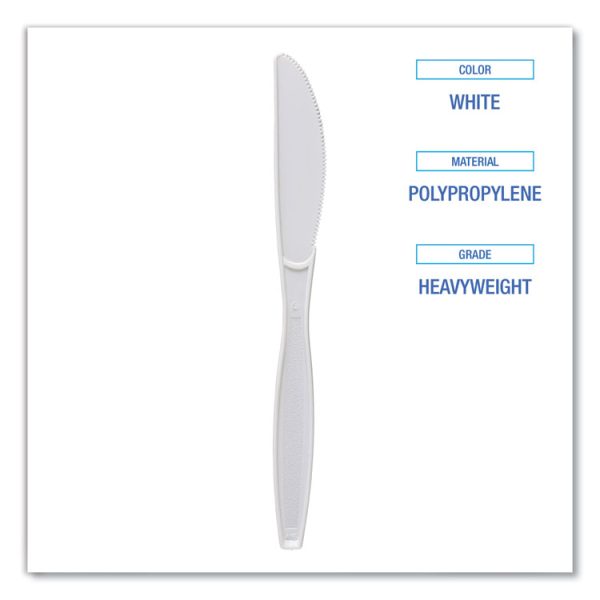 Heavyweight Polypropylene Cutlery, Knife, White, 1000/carton - Image 4