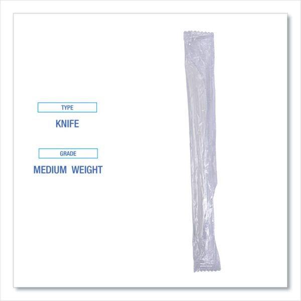 Mediumweight Wrapped Polypropylene Cutlery, Knives, White, 1,000/carton - Image 5