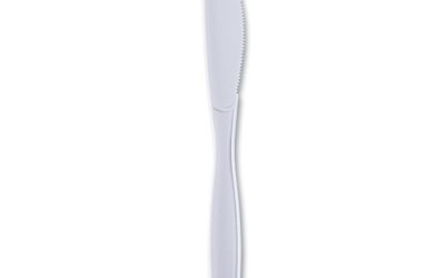Heavyweight Wrapped Polypropylene Cutlery, Knife, White, 1,000/carton