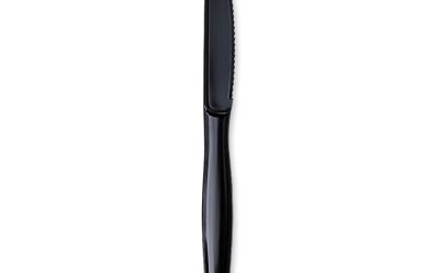 Heavyweight Wrapped Polystyrene Cutlery, Knife, Black, 1,000/carton