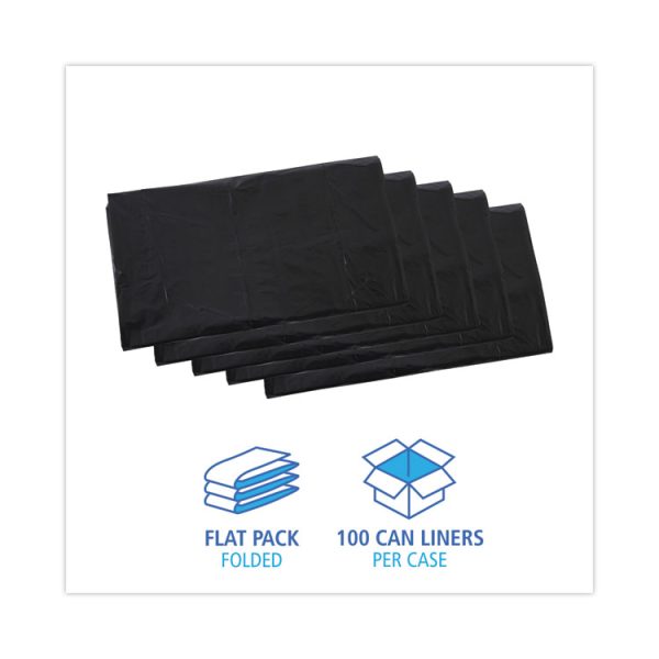 Linear Low Density Industrial Can Liners, 45 Gal, 0.7 Mil, 40 X 46, Black, 100/carton - Image 3