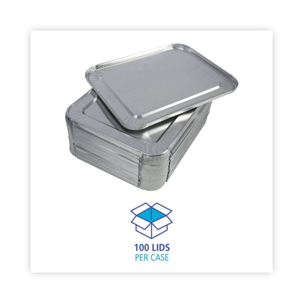 Aluminum Steam Table Pan Lids, Fits Half-Size Pan, Deep, 10.5 x 12.81 x 0.63, 100/Carton - Image 6