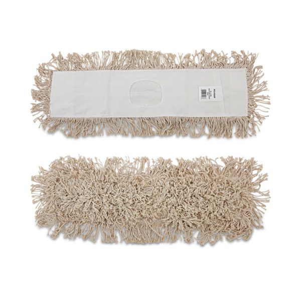 Cotton Dry Mopping Kit, 24 X 5 Natural Cotton Head, 60" Natural Wood Handle - Image 6