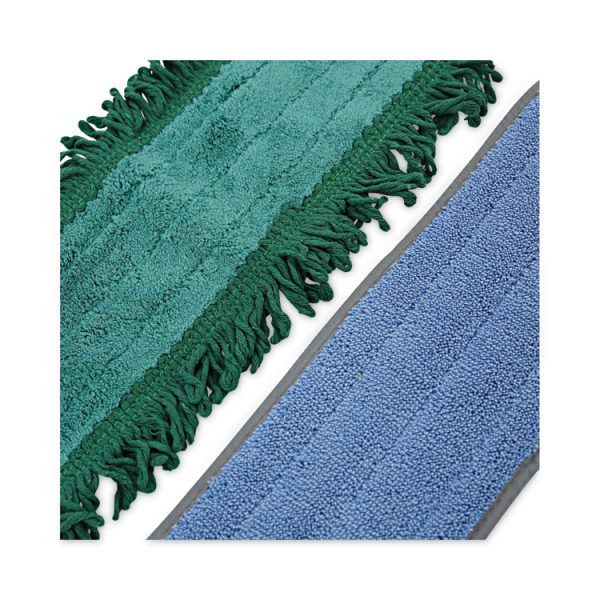 Microfiber Cleaning Kit, 18" Wide Blue/green Microfiber Head, 35" To 60" Gray Aluminum Handle - Image 4
