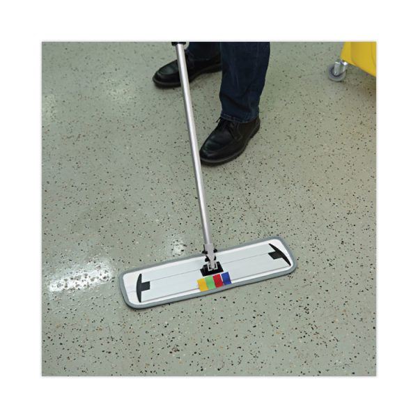 Microfiber Cleaning Kit, 18" Wide Blue/green Microfiber Head, 35" To 60" Gray Aluminum Handle - Image 5