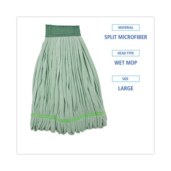 Microfiber Looped-End Wet Mop Head, Large, Green, 12/carton - Image 2