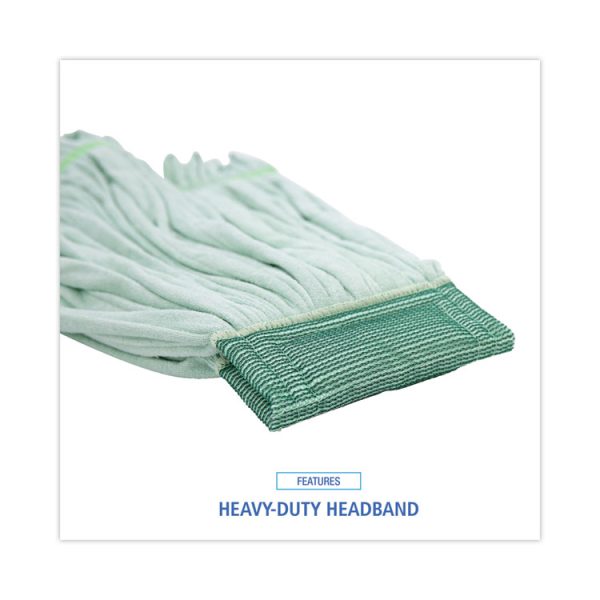 Microfiber Looped-End Wet Mop Head, Large, Green, 12/carton - Image 6