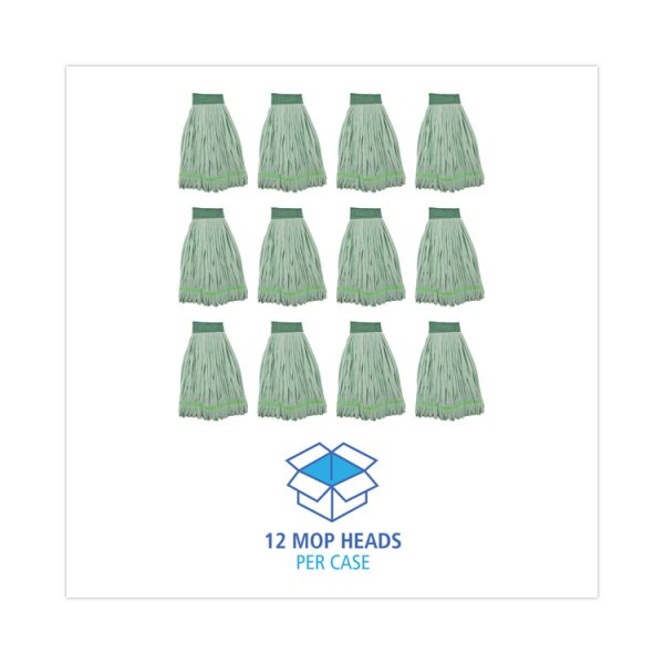 Microfiber Looped-End Wet Mop Head, Large, Green, 12/carton - Image 8