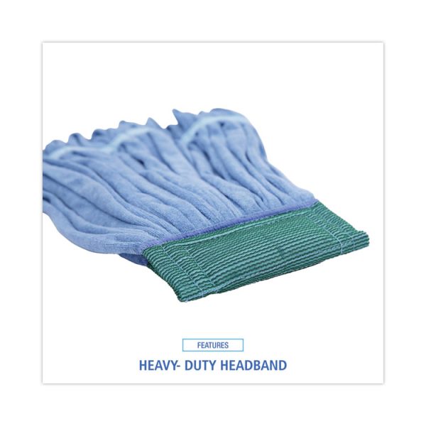 Microfiber Looped-End Wet Mop Heads, Medium, Blue, 12/carton, 12/carton - Image 6