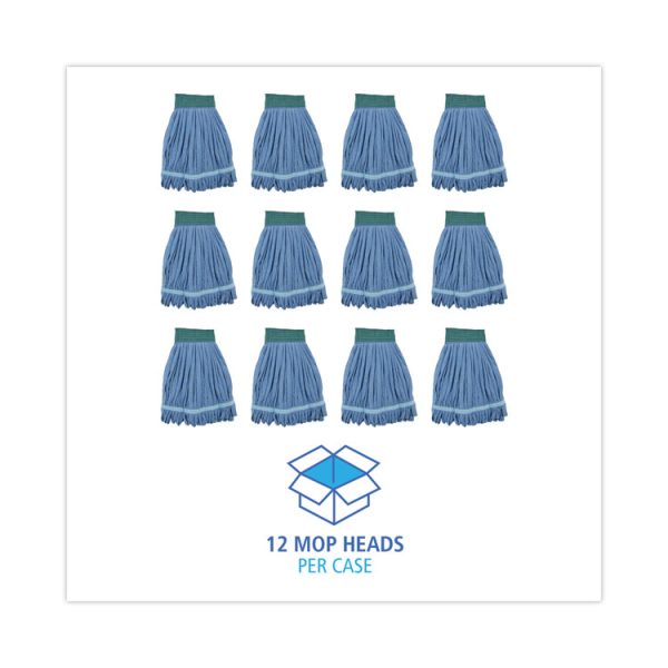 Microfiber Looped-End Wet Mop Heads, Medium, Blue, 12/carton, 12/carton - Image 8