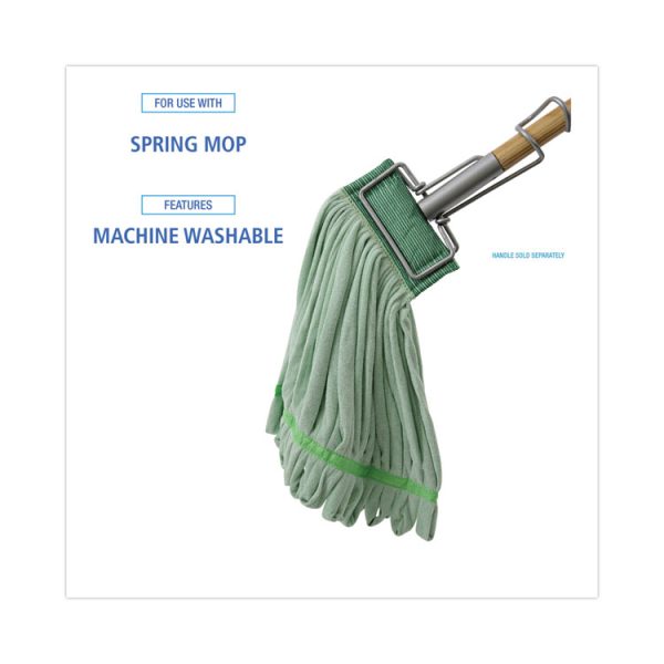 Microfiber Looped-End Wet Mop Heads, Medium, Green, 12/carton - Image 3