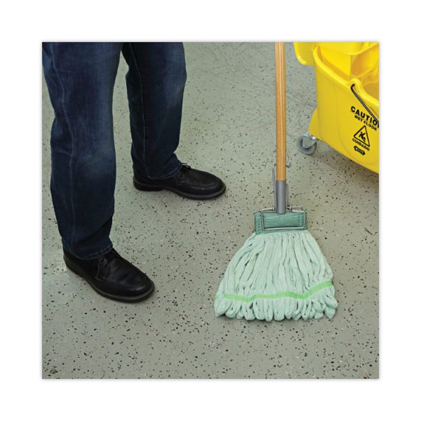 Microfiber Looped-End Wet Mop Heads, Medium, Green, 12/carton - Image 5