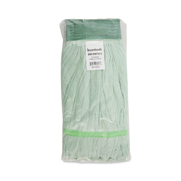 Microfiber Looped-End Wet Mop Heads, Medium, Green, 12/carton - Image 7
