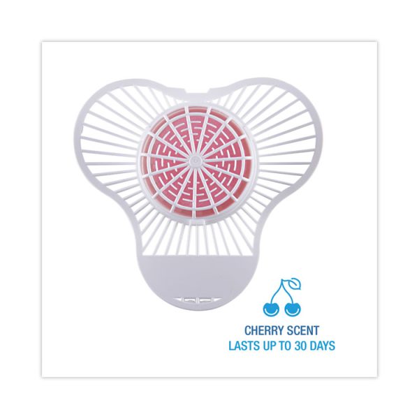 Urinal Screen With Para Deodorizer Block, Cherry Scent, 3 Oz, Red/white, 12/box - Image 3
