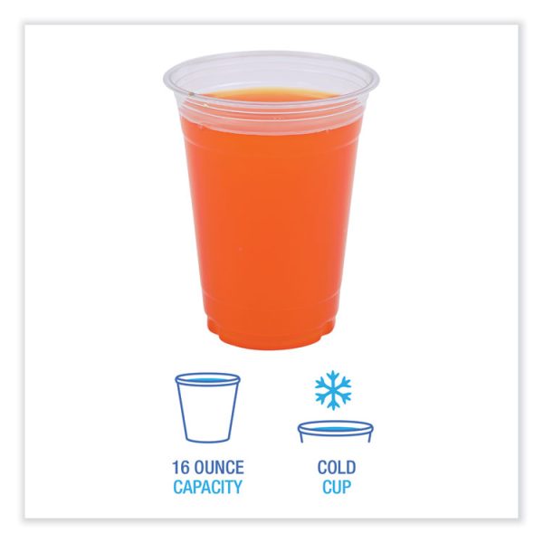 Clear Plastic Cold Cups, 16 oz, PET, 50 Cups/Sleeve, 20 Sleeves/Carton - Image 4