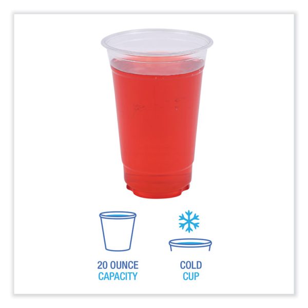 Clear Plastic Cold Cups, 20 oz, PET, 50 Cups/Sleeve, 20 Sleeves/Carton - Image 4