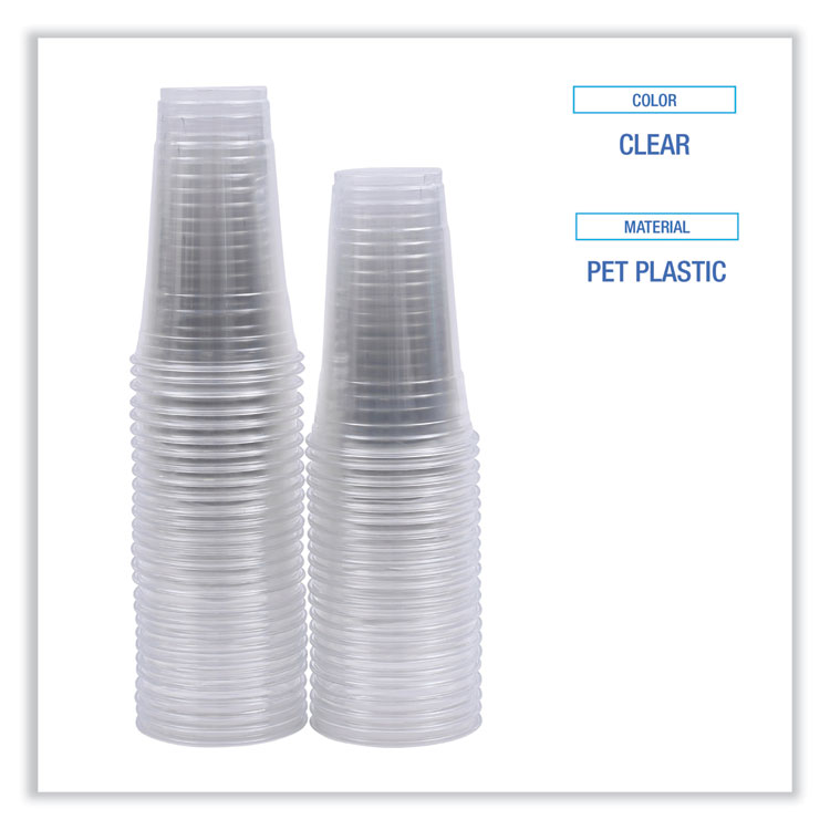 Clear Plastic Cold Cups, 24 oz, PET, 50 Cups/Sleeve, 12 Sleeves/Carton - Image 3