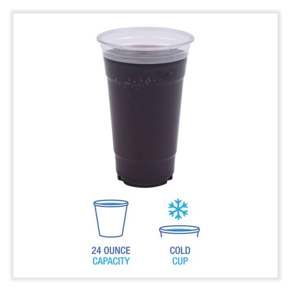 Clear Plastic Cold Cups, 24 oz, PET, 50 Cups/Sleeve, 12 Sleeves/Carton - Image 4