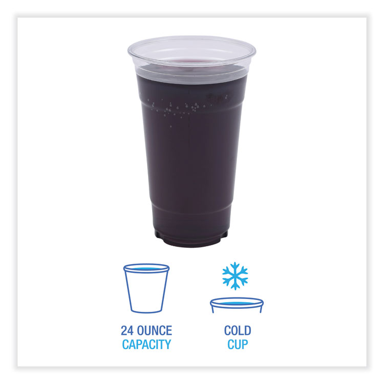 Clear Plastic Cold Cups, 24 oz, PET, 50 Cups/Sleeve, 12 Sleeves/Carton - Image 4
