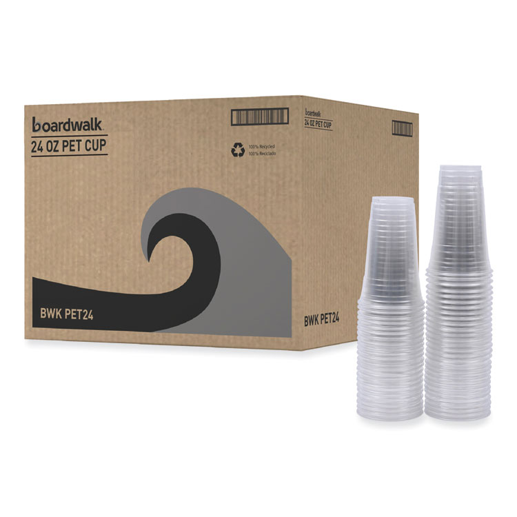 Clear Plastic Cold Cups, 24 oz, PET, 50 Cups/Sleeve, 12 Sleeves/Carton - Image 8