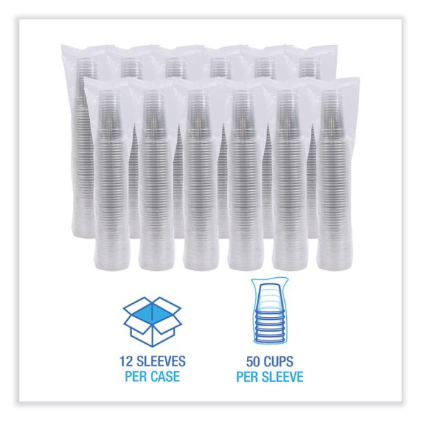 Clear Plastic Cold Cups, 24 oz, PET, 50 Cups/Sleeve, 12 Sleeves/Carton - Image 2