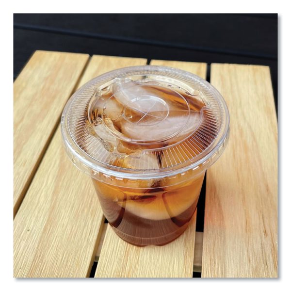 Crystal-Clear Cold Cup Straw-Slot Lids, Fits 9 to 10 oz PET Cups, 1,000/Carton - Image 3
