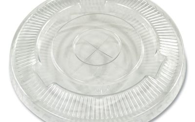 Crystal-Clear Cold Cup Straw-Slot Lids, Fits 9 to 10 oz PET Cups, 1,000/Carton