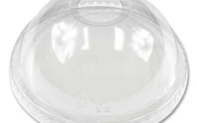 PET Cold Cup Dome Lids, Fits 9 oz Squat/12 oz PET Cups, Clear, 1,000/Carton