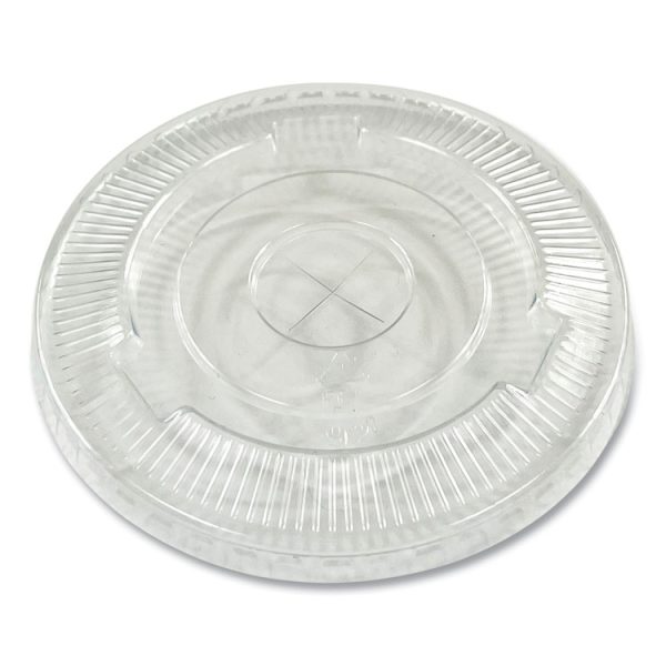 Crystal-Clear Cold Cup Straw-Slot Lids, Fits 9 oz Squat/12 oz PET Cups, 1,000/Carton