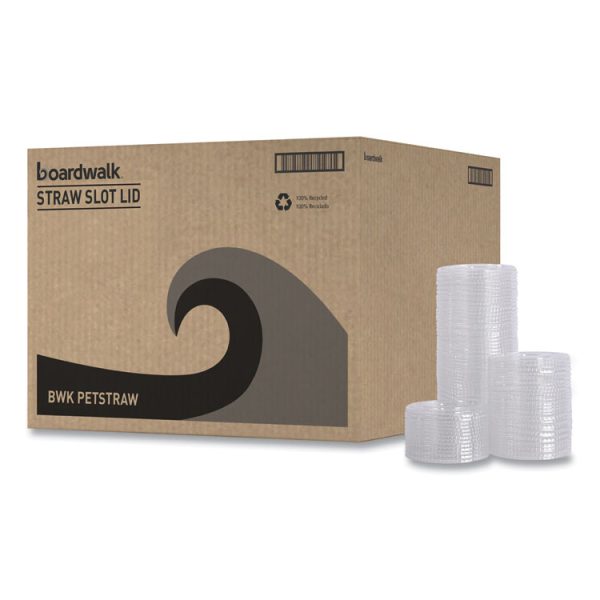 PET Cold Cup Lids, Fits 12 oz Squat and 14 to 24 oz Plastic Cups, Clear, 100/Sleeve, 10 Sleeves/Carton - Image 2