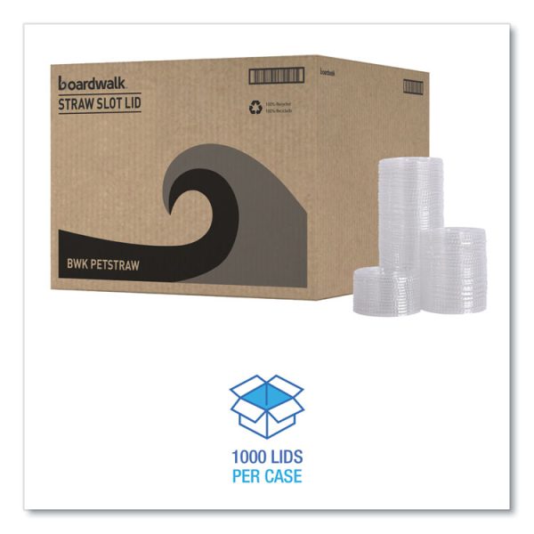 PET Cold Cup Lids, Fits 12 oz Squat and 14 to 24 oz Plastic Cups, Clear, 100/Sleeve, 10 Sleeves/Carton - Image 4