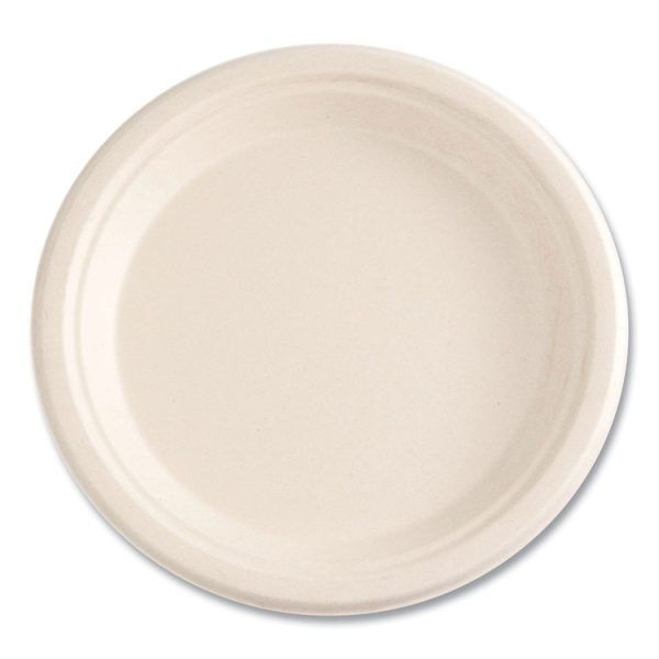 Bagasse PFAS-Free Dinnerware, Plate, 9" dia, Tan, 500/Carton - Image 8