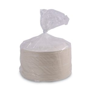 Bagasse Dinnerware, Plate, 10" Dia, White, 500/carton