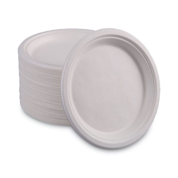 Bagasse Dinnerware, Plate, 10" Dia, White, 500/carton - Image 5