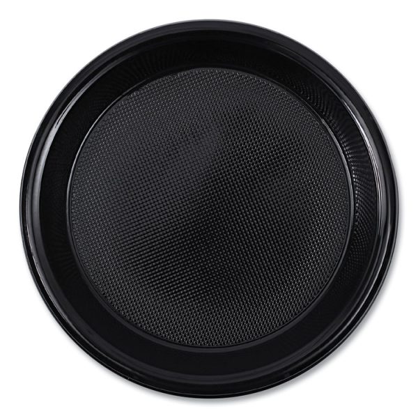 Hi-Impact Plastic Dinnerware, Plate, 10" dia, Black, 125/Sleeve, 4 Sleeves/Carton - Image 7