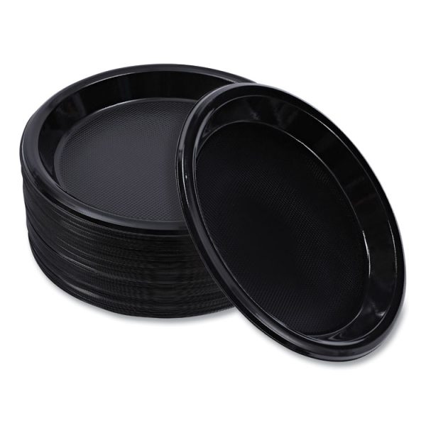 Hi-Impact Plastic Dinnerware, Plate, 10" dia, Black, 125/Sleeve, 4 Sleeves/Carton - Image 8