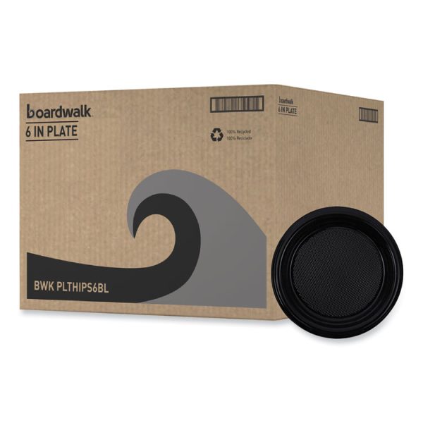 Hi-Impact Plastic Dinnerware, Plate, 6" Dia, Black, 1,000/carton - Image 9