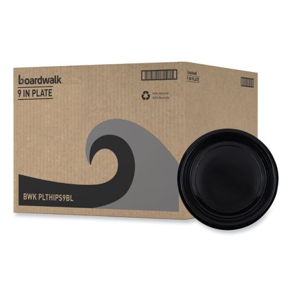 Hi-Impact Plastic Dinnerware, Plate, 9" Dia, Black, 500/carton - Image 9