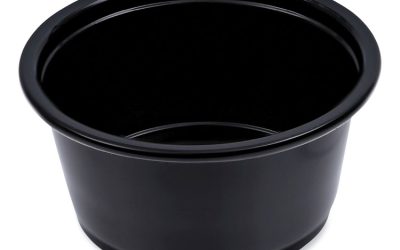 Souffle/Portion Cups, 2 oz, Polypropylene, Black, 125 Cups/Sleeve, 20 Sleeves/Carton