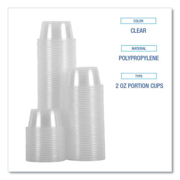 Souffle/portion Cups, 2 Oz, Polypropylene, Clear, 20 Cups/sleeve, 125 Sleeves/carton - Image 6