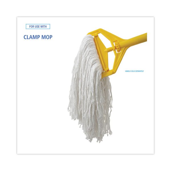 Banded Rayon Cut-End Mop Heads, #24, White, 1.25" Headband, 12/Carton - Image 3