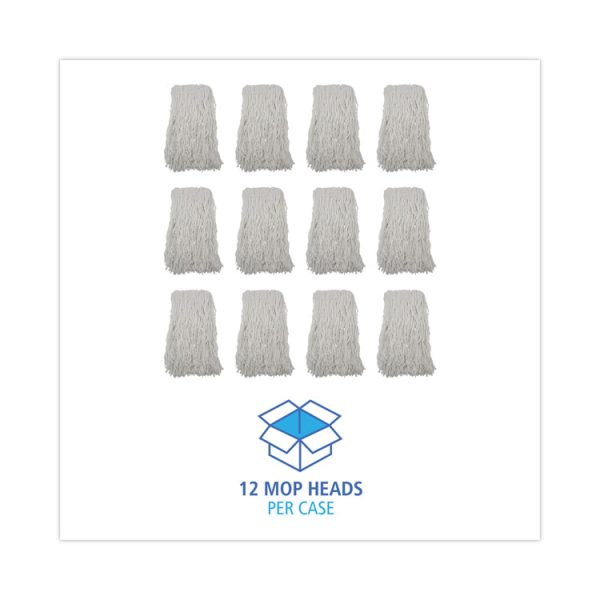 Banded Rayon Cut-End Mop Heads, #24, White, 1.25" Headband, 12/Carton - Image 8