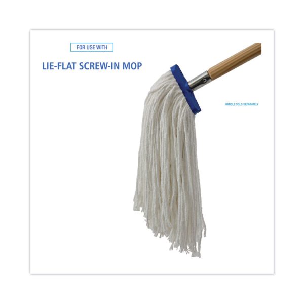 Cut-End Lie-Flat Mop Head, Rayon, 16oz, White, 12/carton - Image 3