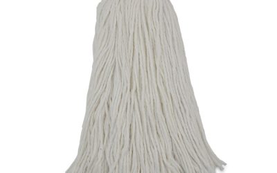 Cut-End Lie-Flat Mop Head, Rayon, 16oz, White, 12/carton