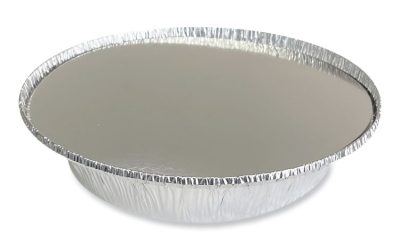 Round Aluminum To-Go Containers With Lid, 24 Oz, 7″ Diameter X 1.47″h, Silver 200/carton