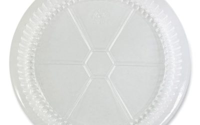 Round Aluminum To-Go Container Lids, Dome Lid, 9″, Clear, Plastic, 500/carton